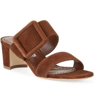 NWT ✨ Manolo Blahnik Tituba Suede Slide Sandals